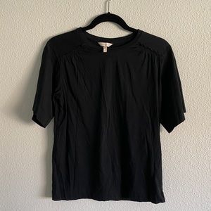 Rebecca Taylor Women's Tee with Smocking Black XS